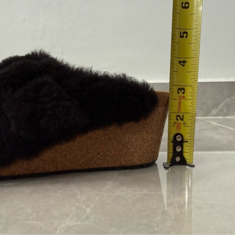 Women’s Birkenstock Papillio Fanny Teddy Shearling Mule Wedge Clog US 9 EU 40 - Picture 15 of 16
